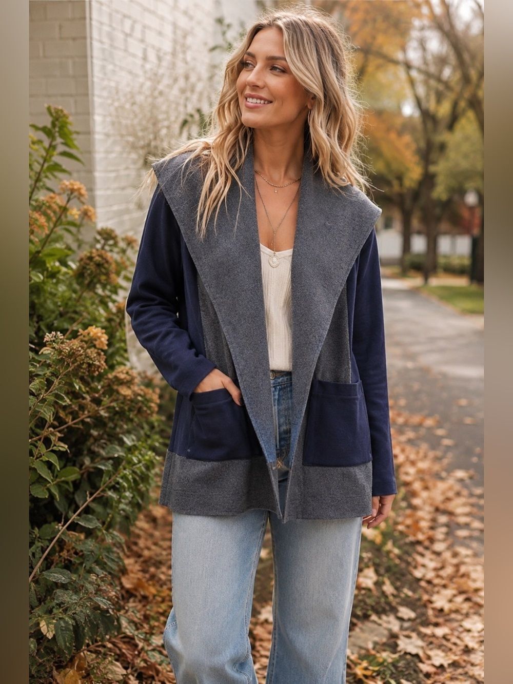 Anthropologie Saturday Sunday Blue and Gray Jacket